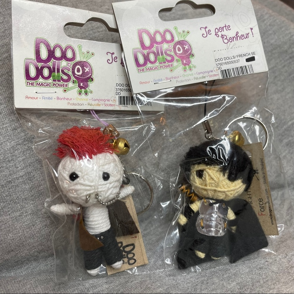 RARE Doo Dolls, String voodoo doll keychains, punk & warrior